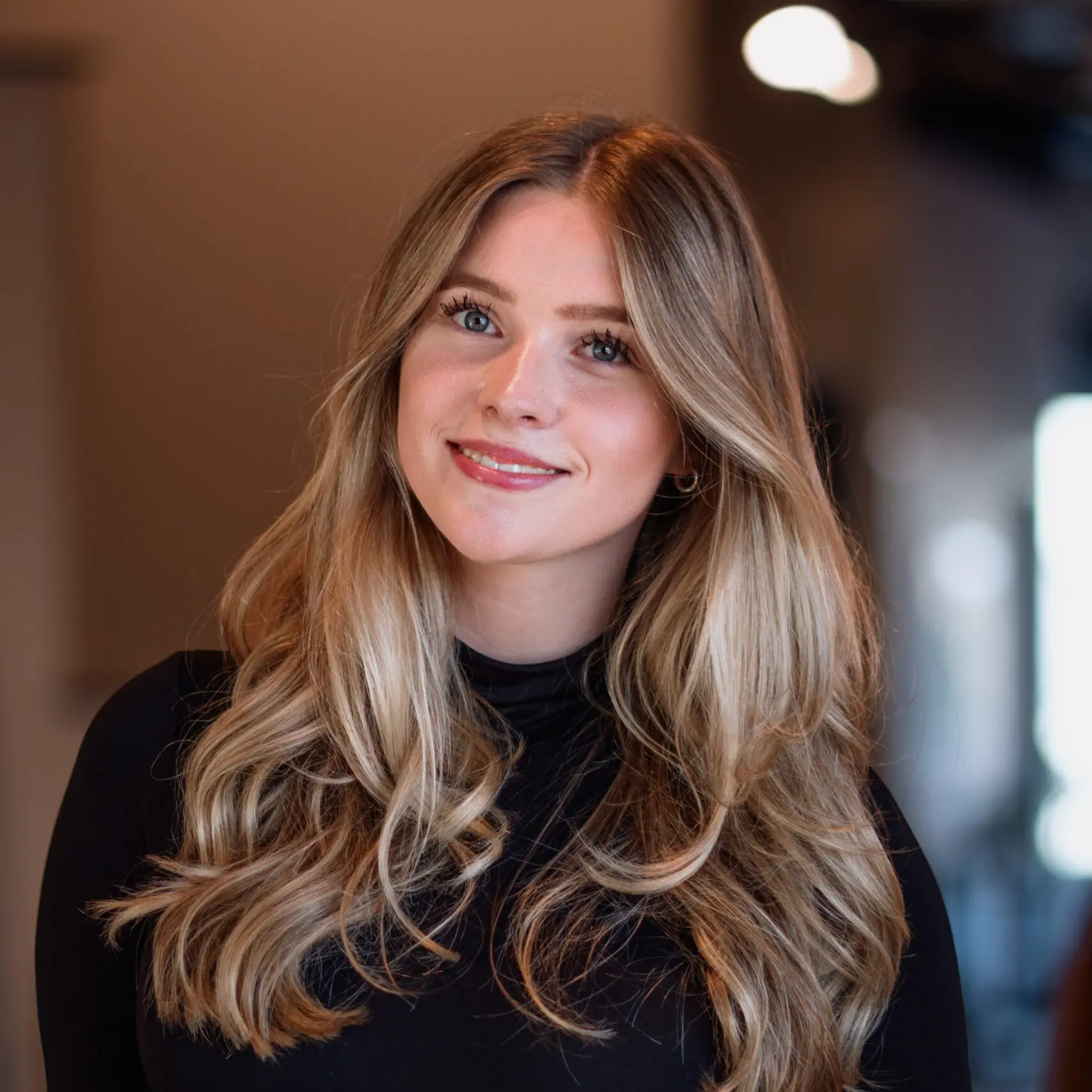 Portrait of a woman with wavy hair