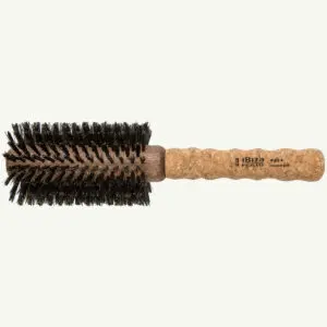 Round hairbrush with cork handle
