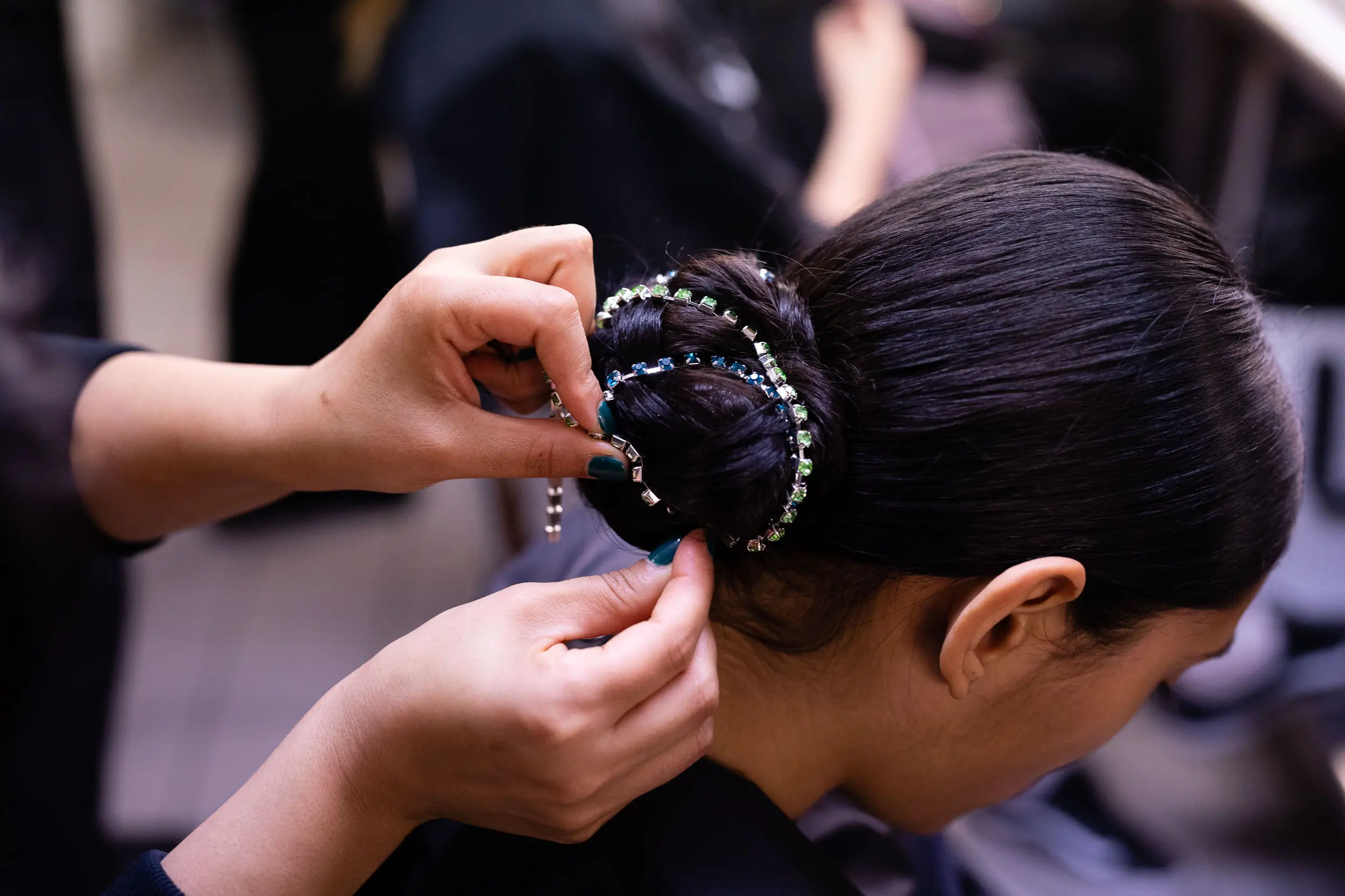 Woman's hair styled in elegant bun