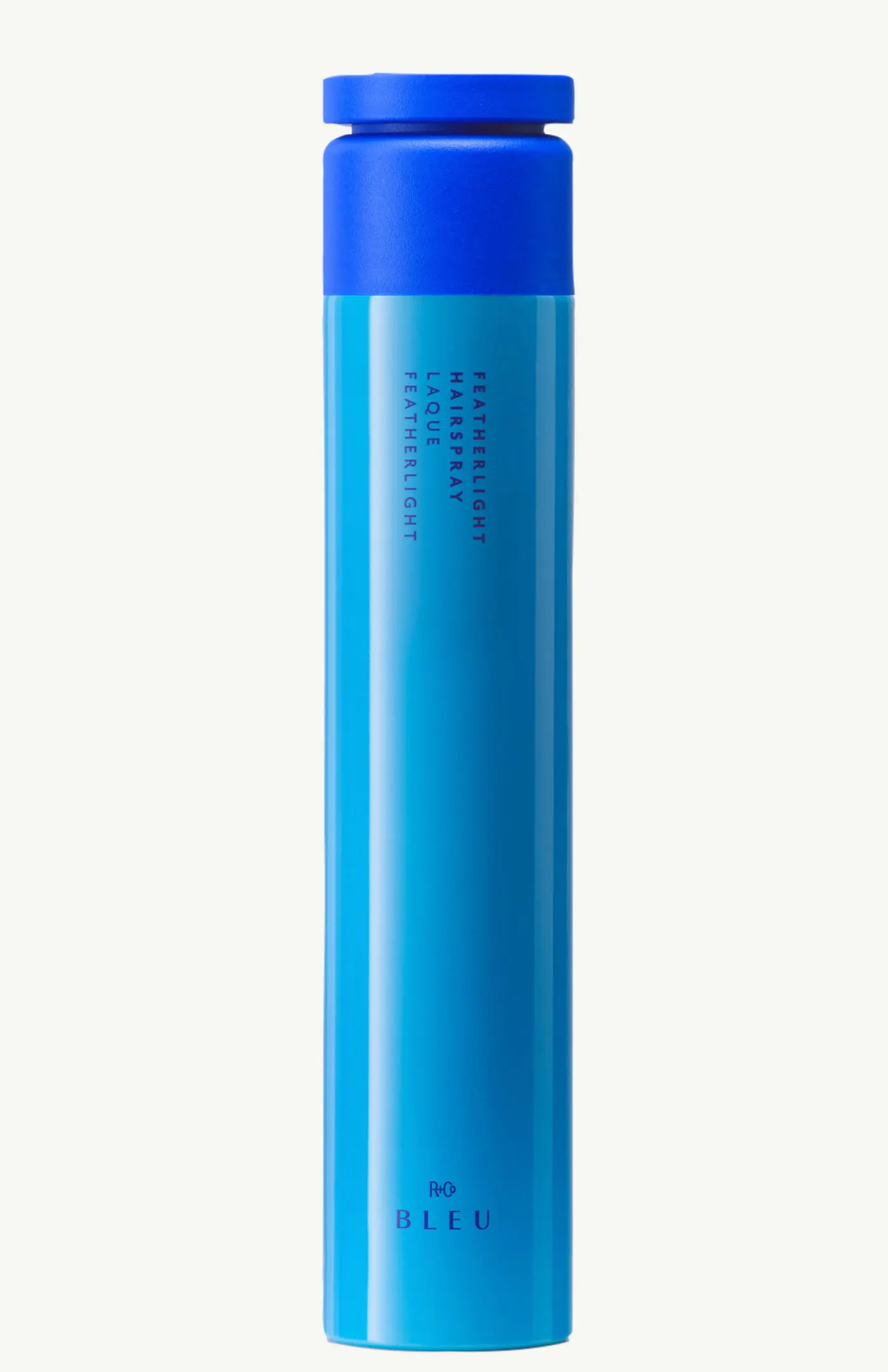 Blue cylindrical water bottle