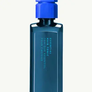 Blue hair tonic bottle with cap
